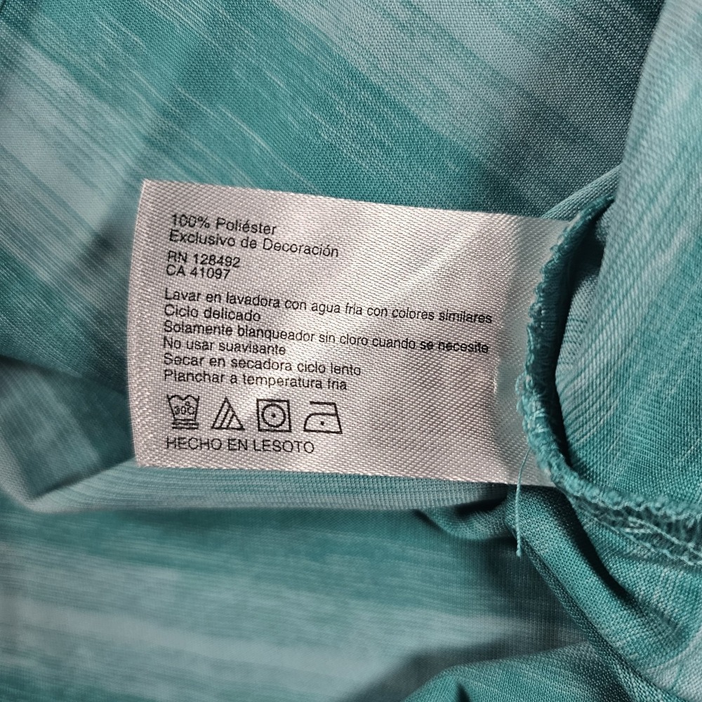 Greg Norman Play Dry Polo Shirt Mens Large NWT Aqua Striped Golf Shark Logo - Picture 8 of 10